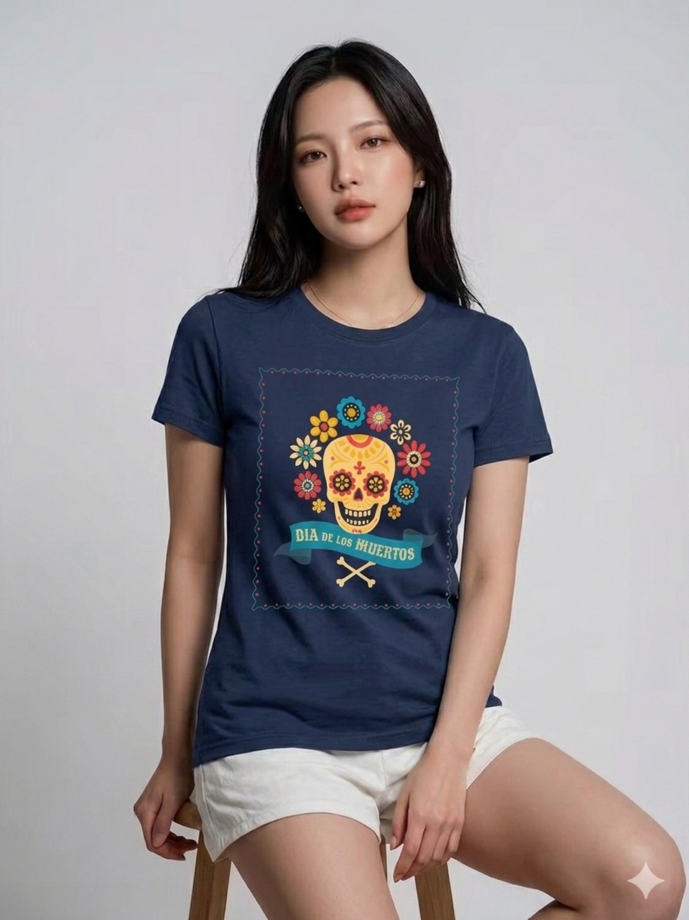 Dia de los Muertos Kids Navy Graphic Tee